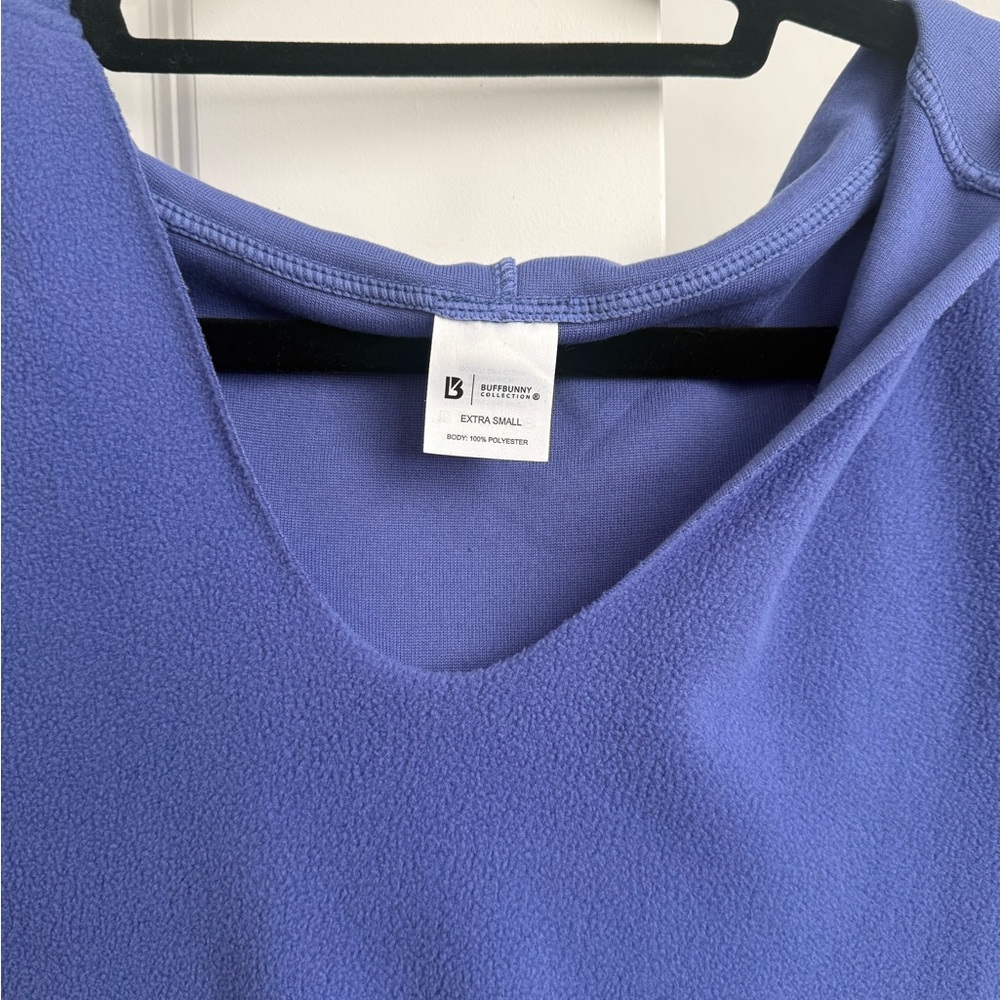 BuffBunny Blue Fleece V-Neck Sweater - Picture 3 of 3